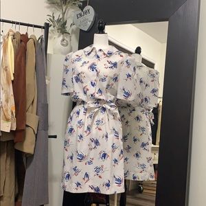 Handmade red, white and blue vintage 80s dress